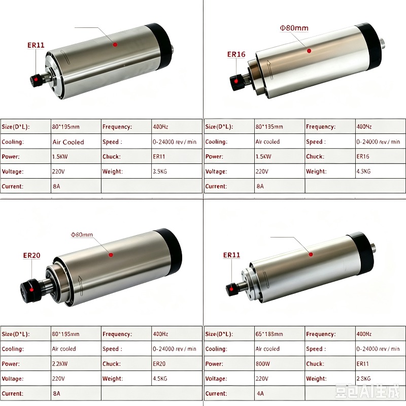 Kit de Motor de Spindle CNC Re - Er20 Collet Chuck Spindle Motor 220V avaliação e preço